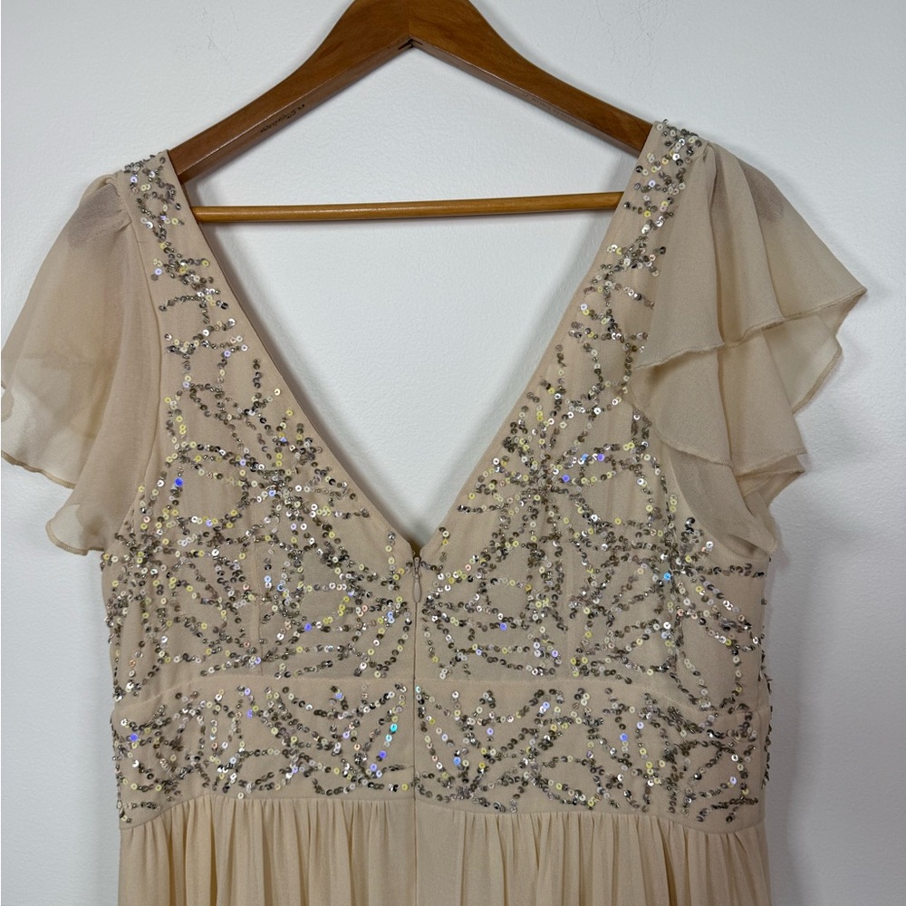 BHLDN Anthropologie Daphne Sequin Formal Bridal Gown Dress - Picture 4 of 9